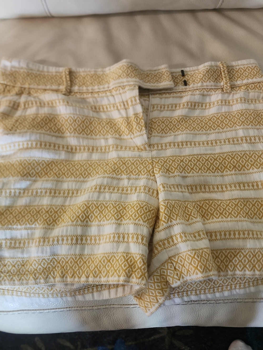 Women’s Yellow & White Patterned Shorts